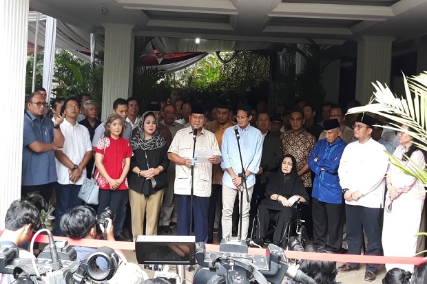 Pengumuman Hasil Pilpres 2019, Prabowo: Senyap-senyap Begitu