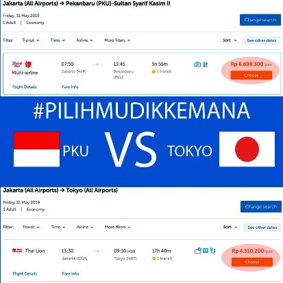 Tiket Pesawat Jakarta-Pekanbaru Rp6 Jutaan, Lebih Mahal dari ke Tokyo