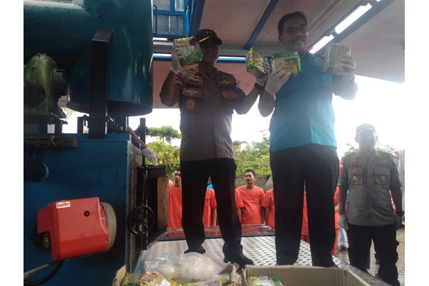 Polda dan BNN Kepri Musnahkan 25,8 Kg Sabu asal Malaysia