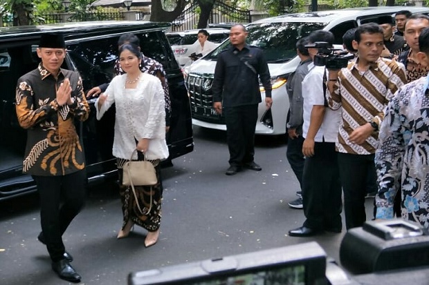 AHY dan Ibas Halal Bi Halal ke Rumah Megawati di Teuku Umar