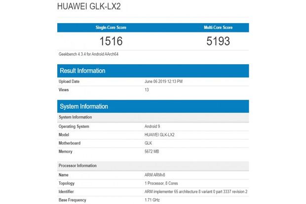 Huawei nova 5i dengan RAM 6 GB Lewati Ujian di Geekbench