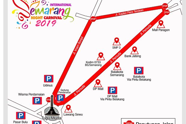 Ini Rute International Semarang Night Carnival 2019