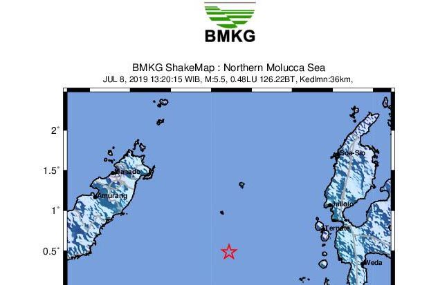 Lagi, Malut Diguncang Gempa 5,5 SR Dirasakan hingga Manado