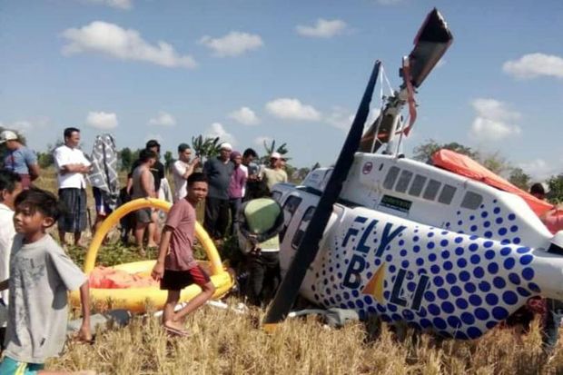 Helikopter Jatuh di Lombok Tengah, Empat Orang Terluka