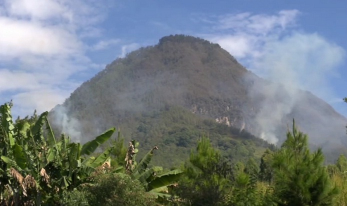 250 Petugas Berjibaku Padamkan 3 Titik Api Gunung Panderman
