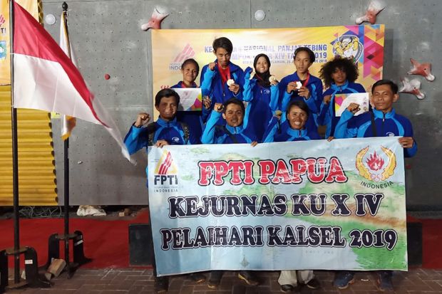 Modal 6 Atlet, Papua Sukses Raih Peringkat 3 Kejurnas Panjat Tebing XIV/2019