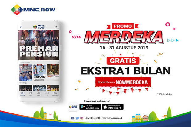 Promo Merdeka, MNC Now Bagi-bagi Voucher Gratis 1 Bulan Langganan