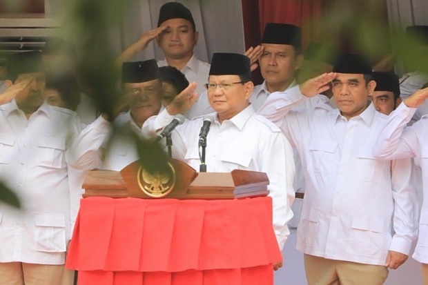 Pimpin Peringatan HUT ke-74 RI, Prabowo Minta Kader Gerindra Tetap Bahagia