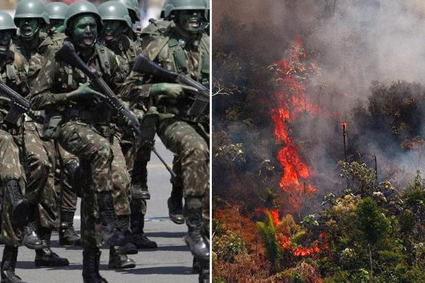 Diancam UE, Brazil Kerahkan Tentara Padamkan Kebakaran Amazon