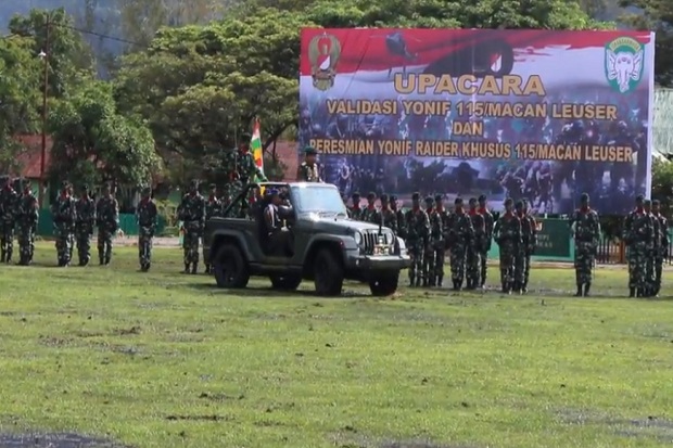 Siap Tangkal Ancaman di Aceh, Yonif Raider Khusus 115/Macan Leuser Diresmikan