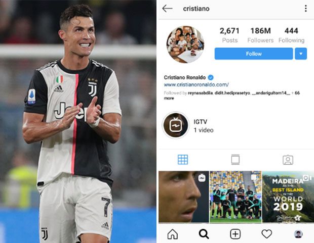 Cristiano Ronaldo Dapat Rp14 Miliar Sekali Posting Instagram
