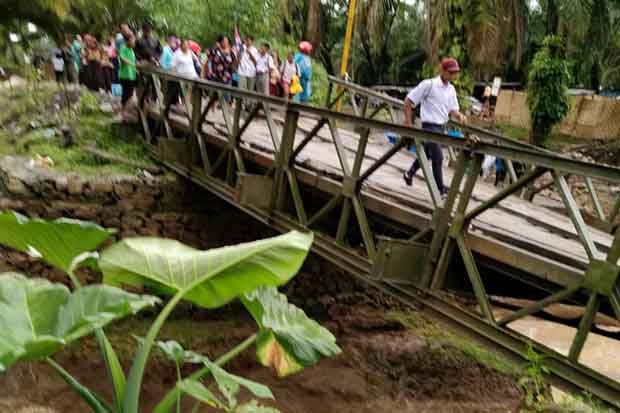 Jembatan Darurat Penghubung Simalungun-Pematangsiantar-Asahan Ambruk