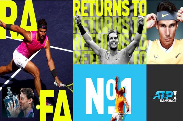 Rafael Nadal Petenis No.1 Dunia ATP Tertua setelah Roger Federer
