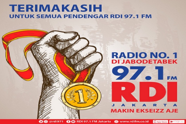 97.1 FM RDI Jakarta Kembali Jadi Nomor 1 di Jabodetabek