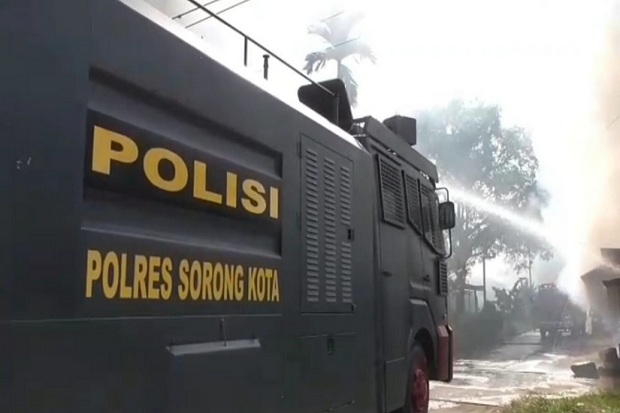 Ratusan Personel Gabungan Siaga di Lokasi Kerusuhan Sorong
