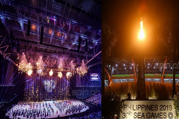 Kemeriahan Penyalaan Obor dan Kembang Api SEA Games 2019 Rekayasa