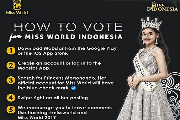 Vote Dibuka: Yuk, Dukung Princess Megonondo Jadi Miss World 2019