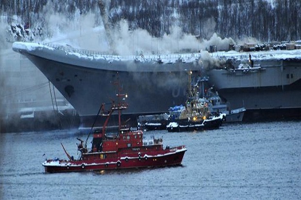 Kobaran Api yang Lahap Kapal Induk Kuznetsov Rusia Telah Padam