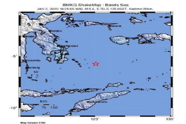 Gempa 5,5 SR Guncang Laut Banda