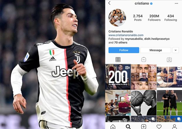 Ronaldo Manusia Pertama dengan 200 Juta Pengikut di Instagram