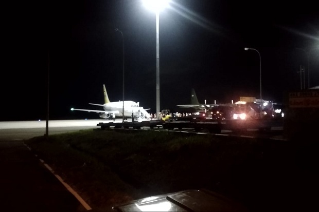 Tiga Pesawat TNI AU Tiba di Bandara Hang Nadim Batam