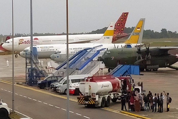 WNI dari Wuhan di Bandara Hang Nadim Batam Disemprot Disinfektan