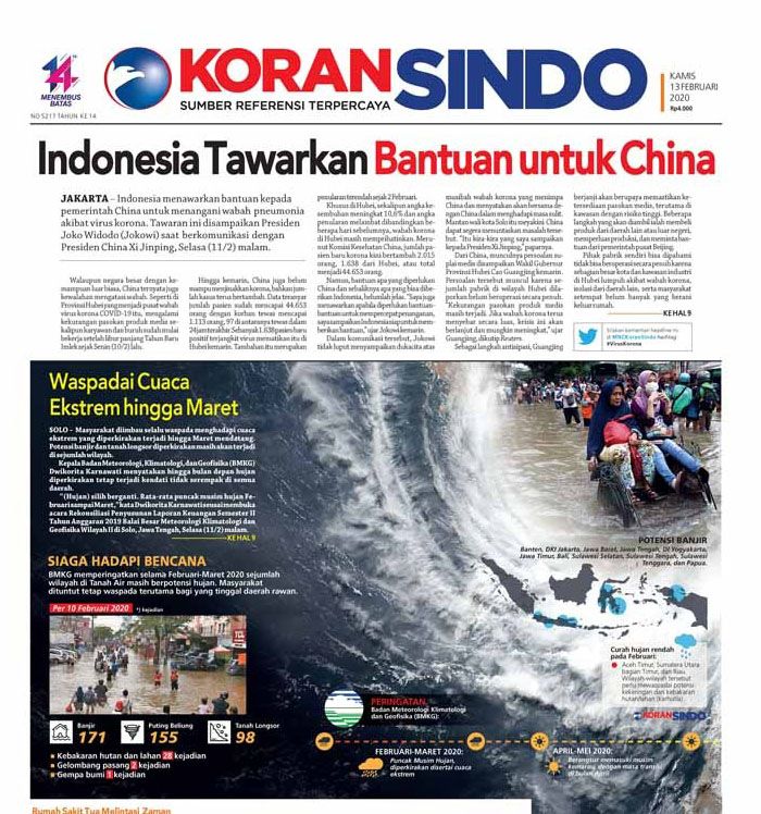 Indonesia Tawarkan Bantuan ke China Untuk Mengatasi Wabah Corona