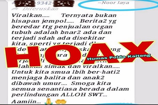Sebarkan Info Hoax Soal Penjualan Organ Tubuh, Ketua RT di Palangkaraya Ditangkap