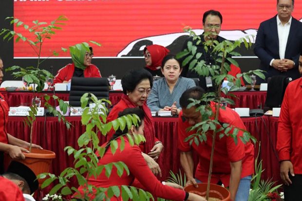 Serahkan Bibit Pohon, Megawati Harap Cakada Peduli Lingkungan