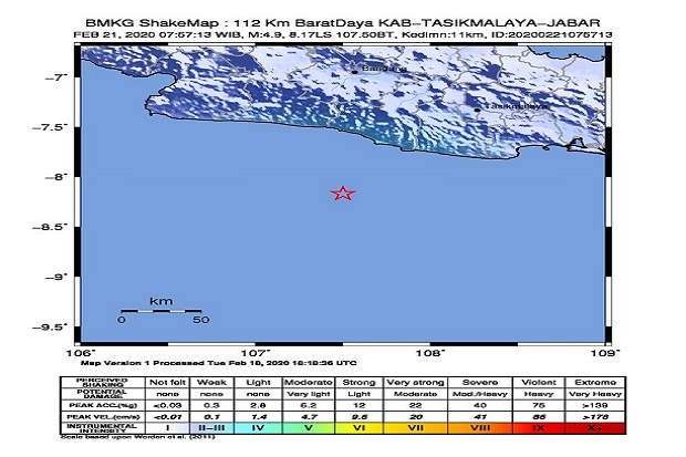 Gempa M 4,9 SR Sebabkan Tebing Palasari Cijolang Garut Longsor