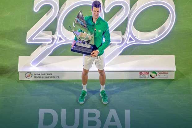 Rekor, Trofi Penta Djokovic di Dubai, Amankan Rangking 1 Dunia