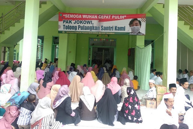 1.000 Santri Doa Bersama di Lamongan, Minta Presiden Jokowi Pulangkan Humaidi Zahid dari Wuhan