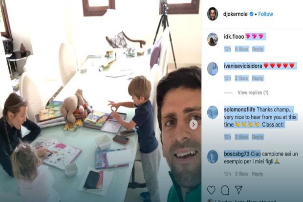 Novak Djokovic dan Roger Federer Dorong Fans Tenis Diam di Rumah