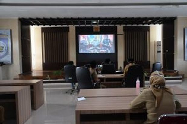 Bupati Morowali Laporkan Progres Penanganan Covid-19 ke Gubernur via Video Teleconference