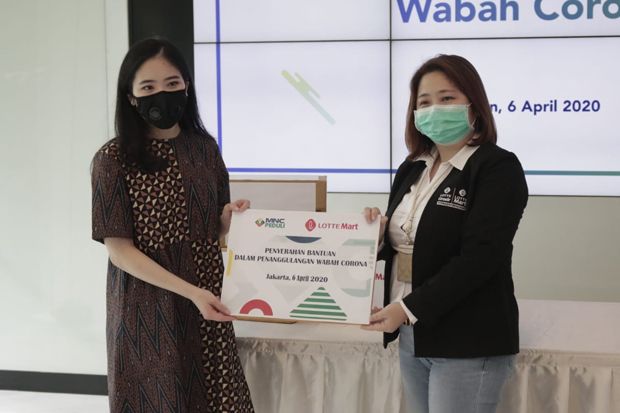 Tanggulangi Corona, Lotte Mart-MNC Peduli Bantu Sembako untuk Masyarakat