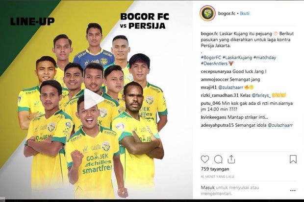 Piala Indonesia 2018: Bogor FC Turunkan Zidane, Persija Andalkan Bepe