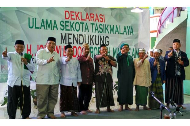 Teriakan Prabowo Warnai Deklarasi Ulama se-Kota Tasikmalaya Dukung Jokowi-Maruf