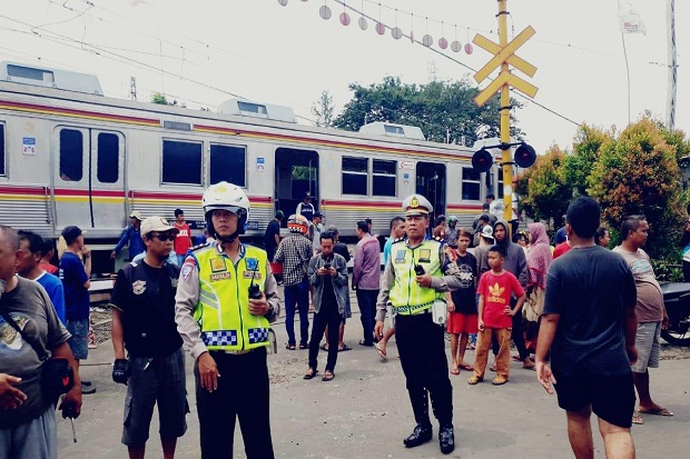 Imbas Kereta Anjlok, Polres Bogor Kota Alihkan Arus Lalu Lintas