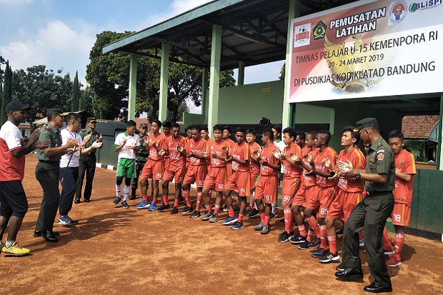 Jelang IBERCup, Timnas Sepak Bola Pelajar U15 TC di Pusdikjas Cimahi