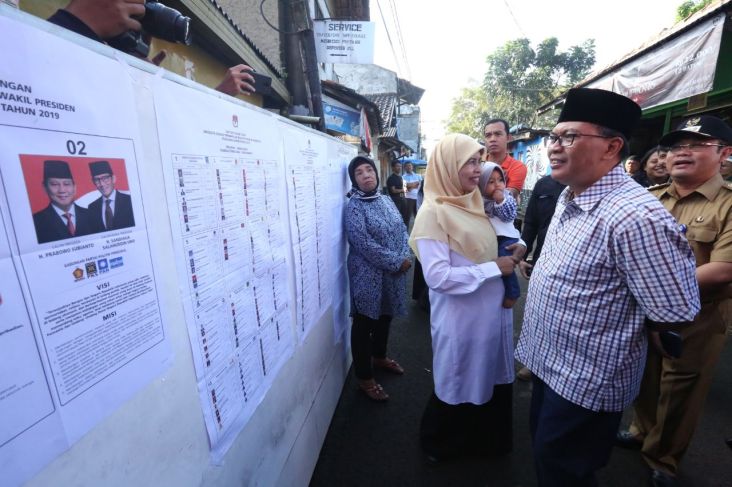 Hasil Pilpres di TPS Wali Kota Bandung: Prabowo-Sandi Menang
