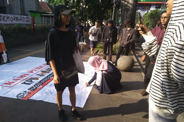 Tolak People Power, Mahasiswa Bandung Gelar Petisi Dukung KPU dan Bawaslu