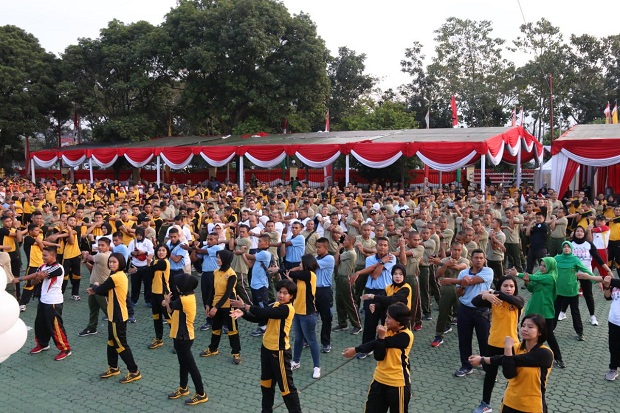 Perkokoh Soliditas-Sinergitas TNI-Polri, Polda Gelar Olahraga Bersama