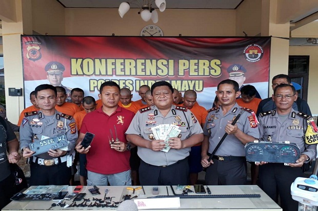 Polres Indramayu Gulung Komplotan Curat, 12 Tersangka Ditangkap