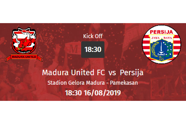 Jadwal Liga 1 Jumat 16 Agustus 2019: Madura United vs Persija Jakarta
