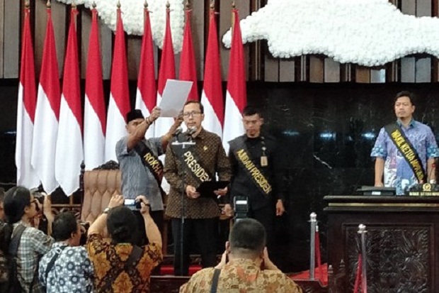 MPR Simulasikan Pelantikan Jokowi-Maruf, Peragakan Sejumlah Adegan