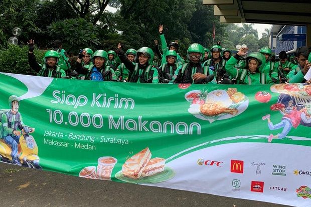 Cetak Rekor Muri, 2.000 Driver Grab Food di Bandung Antar Makanan Serentak