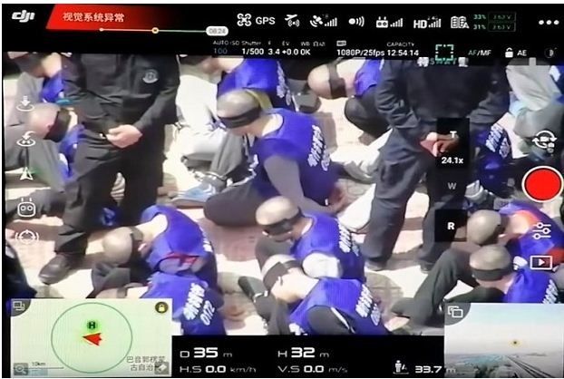 Kejam, Ratusan Muslim Uighur Ditutup Matanya-Dibelenggu Polisi China