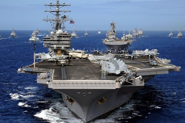 Foto Satelit: USS Ronald Reagan Dikepung 7 Kapal Perang China