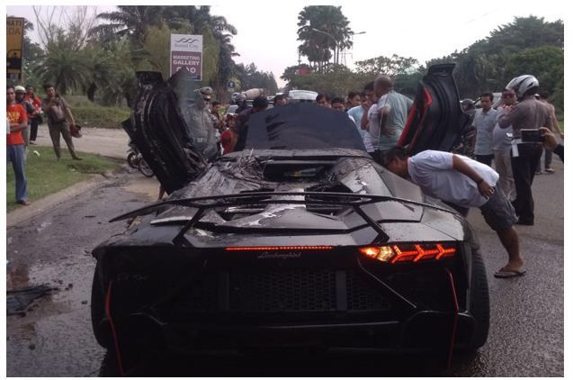 Lamborghini yang Terbakar di Bogor Akibat Mesin Over Heat