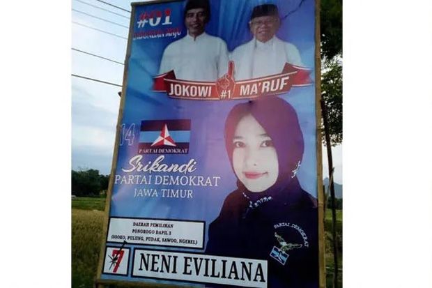 Baliho Caleg Demokrat Ponorogo Ini Kampanyekan Jokowi-Ma’ruf